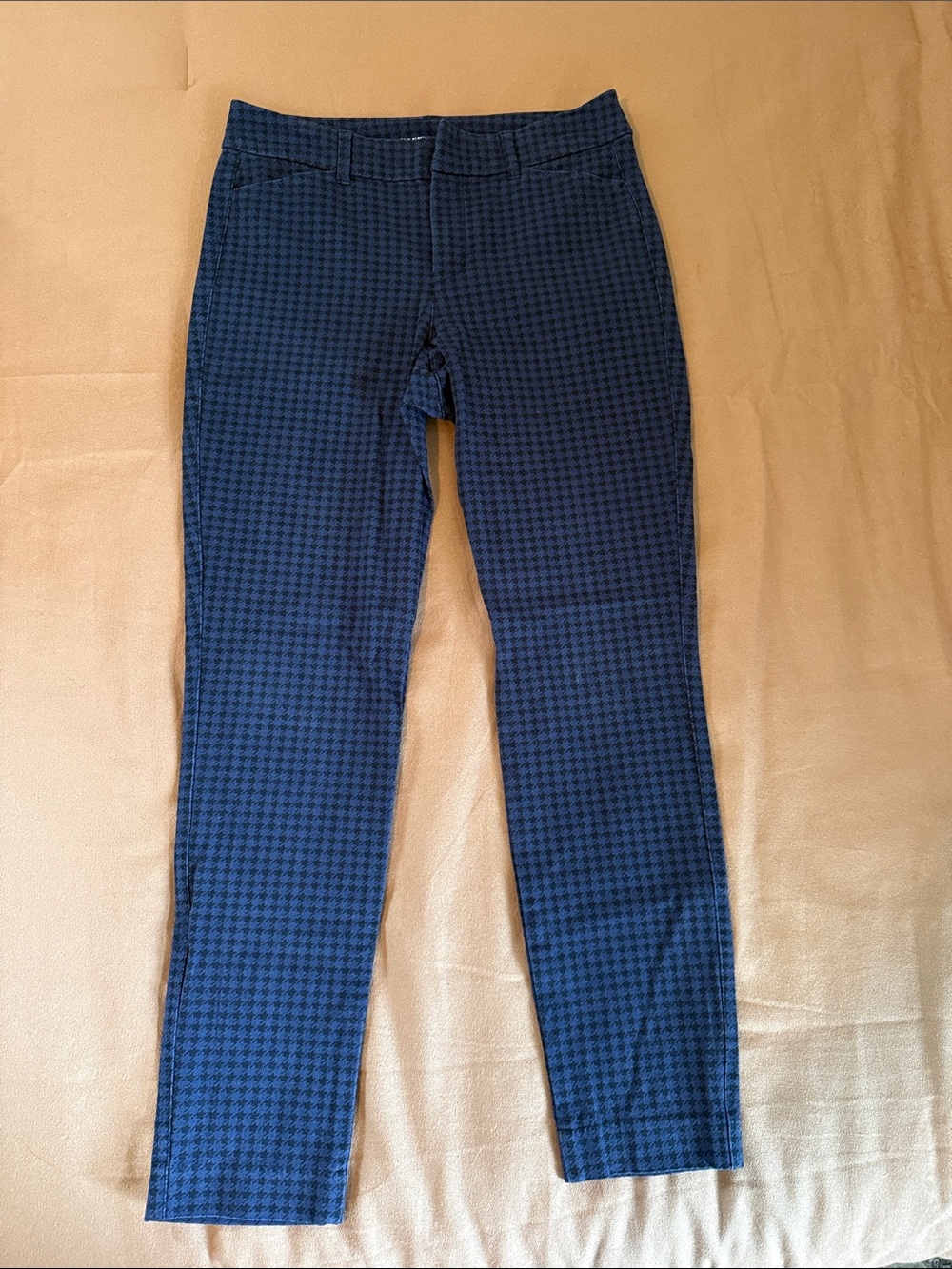 Old Navy Women's Navy Houndstooth Slim Pants - pixie, high rise, size 2